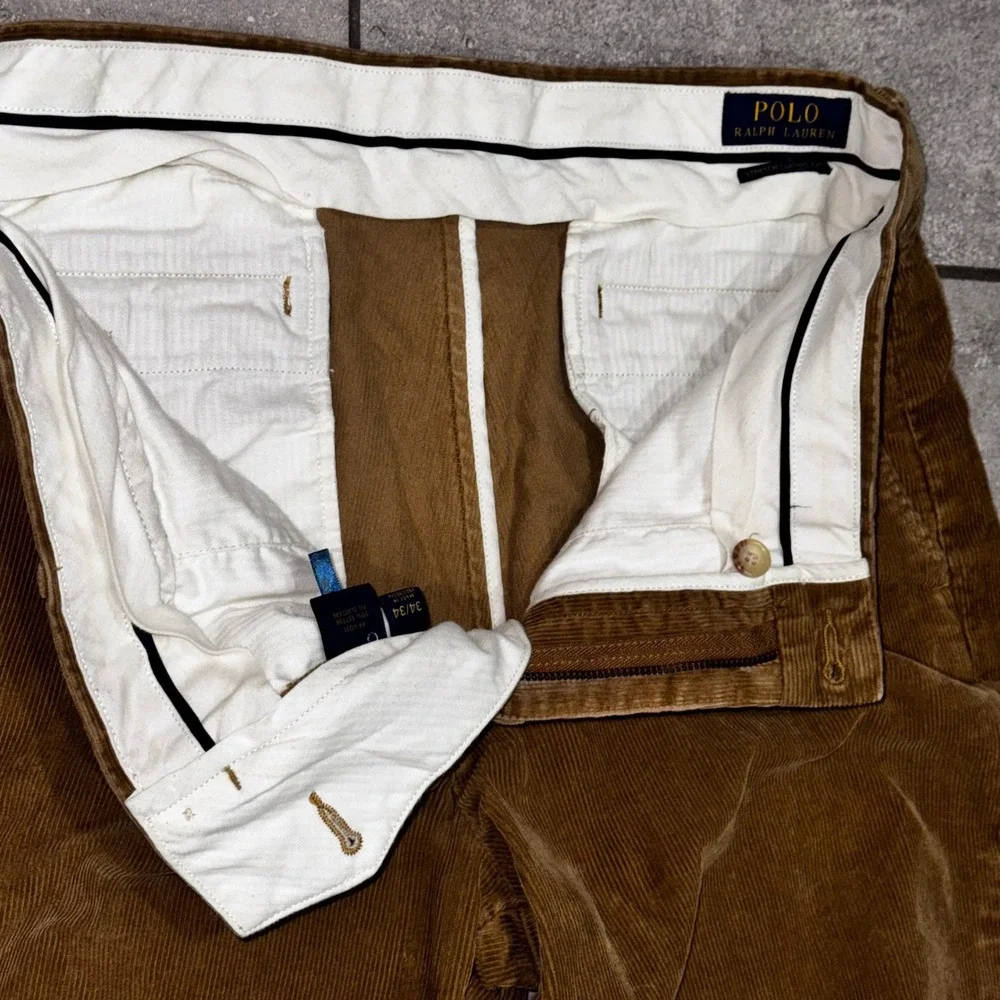 Polo Ralph Lauren Corduroy Pants Men 34/34‎ Brown Excellent Stretch Classic Fit